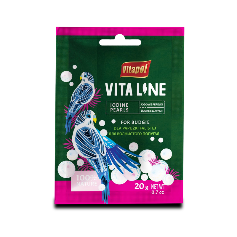 Vitapol Vitaline Feed Supplement Iodine Pearls for Budgerigars 20g