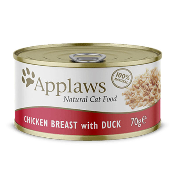 Applaws Cat Wet Food Tin Chicken with Duck 70 Gm Orange Pet