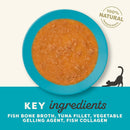Applaws Fish Bone Broth with Tuna Fillet Topper for Cats 85g Pouch