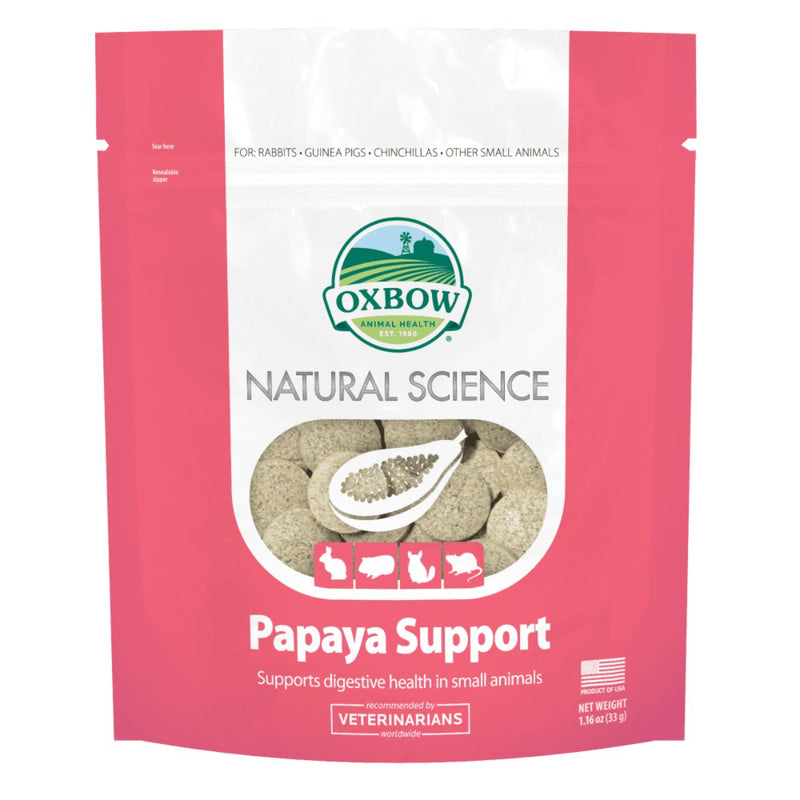 Oxbow Natural Science Papaya Support Digestive Supplement for Rabbits, Guinea Pigs, Hamsters, Chinchillas, Small Animals 33 Grams