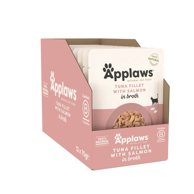 Applaws Cat Wet Food Tuna Fillet with Salmon in Broth 70g Pouch