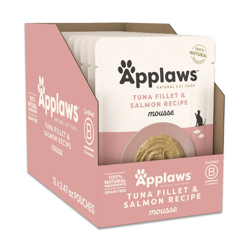 Applaws Cat Wet Food Tuna Fillet & Salmon Recipe Mousse 70g Pouch
