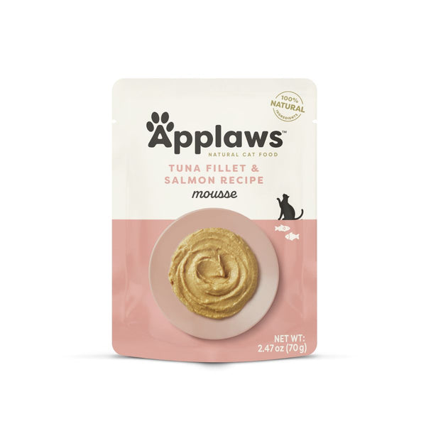 Applaws Cat Wet Food Tuna Fillet & Salmon Recipe Mousse 70g Pouch