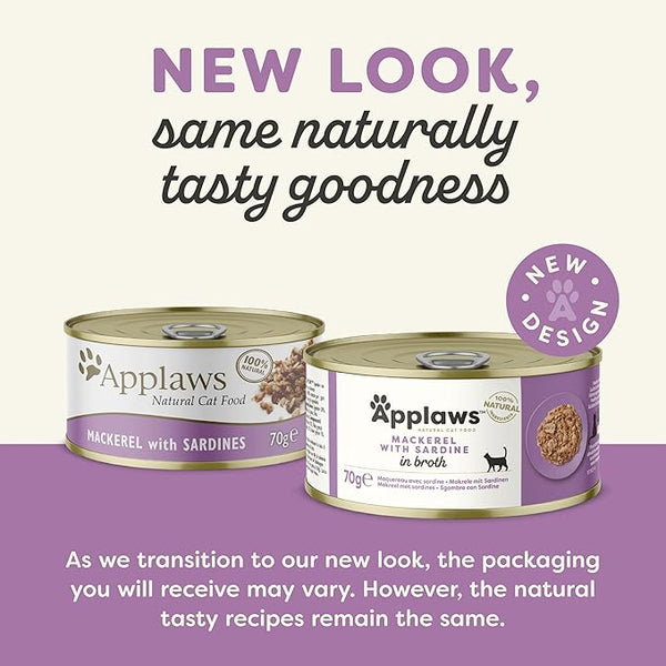 Applaws Cat Wet Food Tin Mackerel with Sardine 70 gm