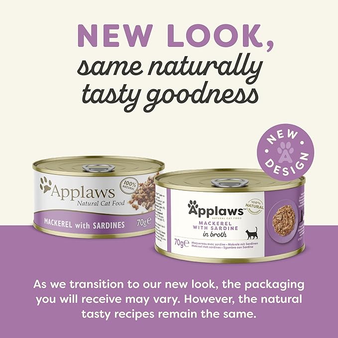 Applaws Cat Wet Food Tin Mackerel with Sardine 70 gm