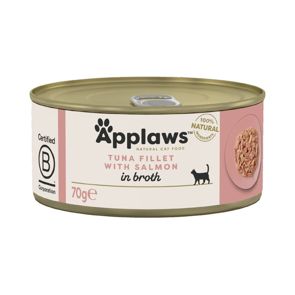 Applaws Cat Wet Food Tin Tuna Fillet with Salmon in Broth 70 gm