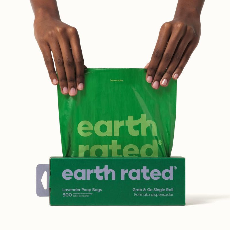 Earth Rated 300-Count Dog Waste Bags, Poop Bags on a Single Roll for Pantries (not on Small Rolls)