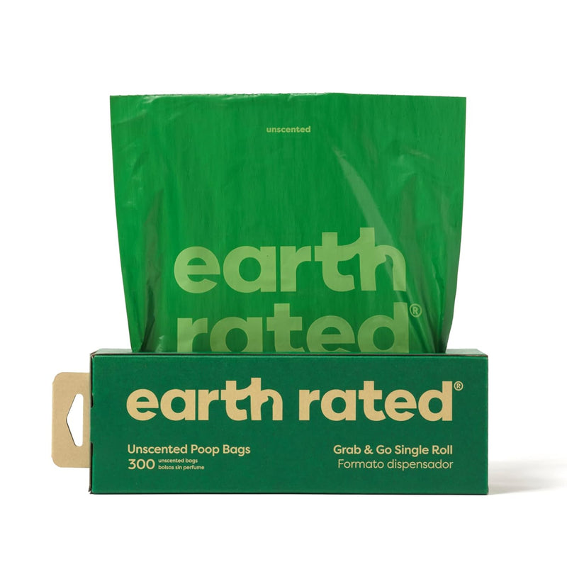 Earth Rated 300-Count Dog Waste Bags, Poop Bags on a Single Roll for Pantries (not on Small Rolls)