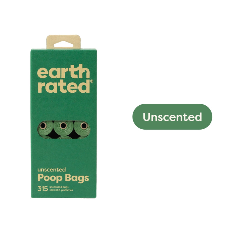 Earth Rated Dog Poop Bag Refill Extra long strong and leak-proof Made from recycled plastic 315 Bags In 21 Rolls