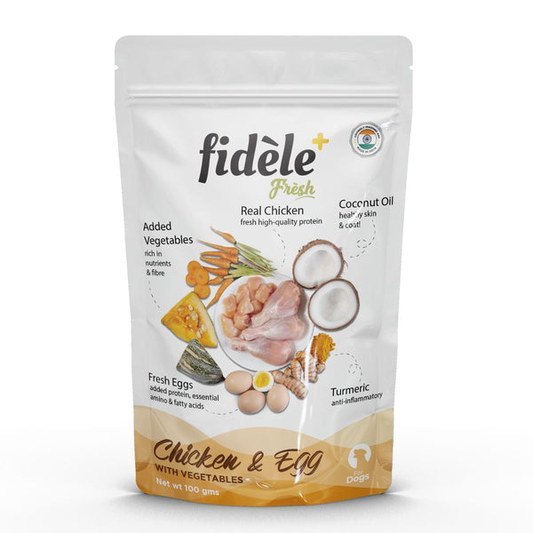 Fidele+ Fresh Chicken & Egg With Vegetables Pouch 100 Gm