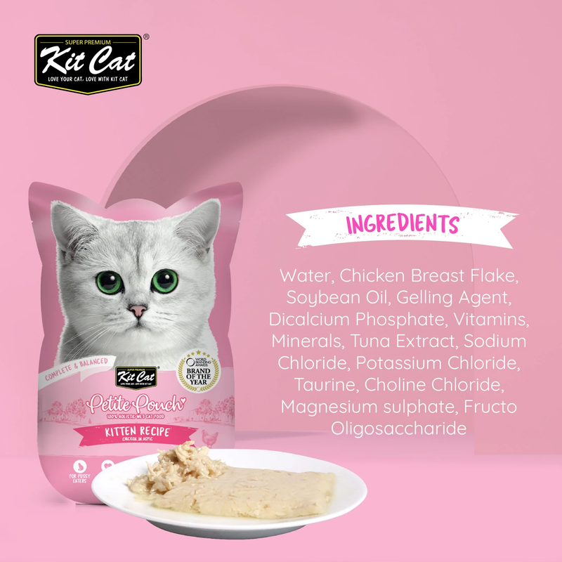 Kit Cat Petite Pouch Complete & Balanced Wet Cat Food - Kitten Chicken in Aspic 70g