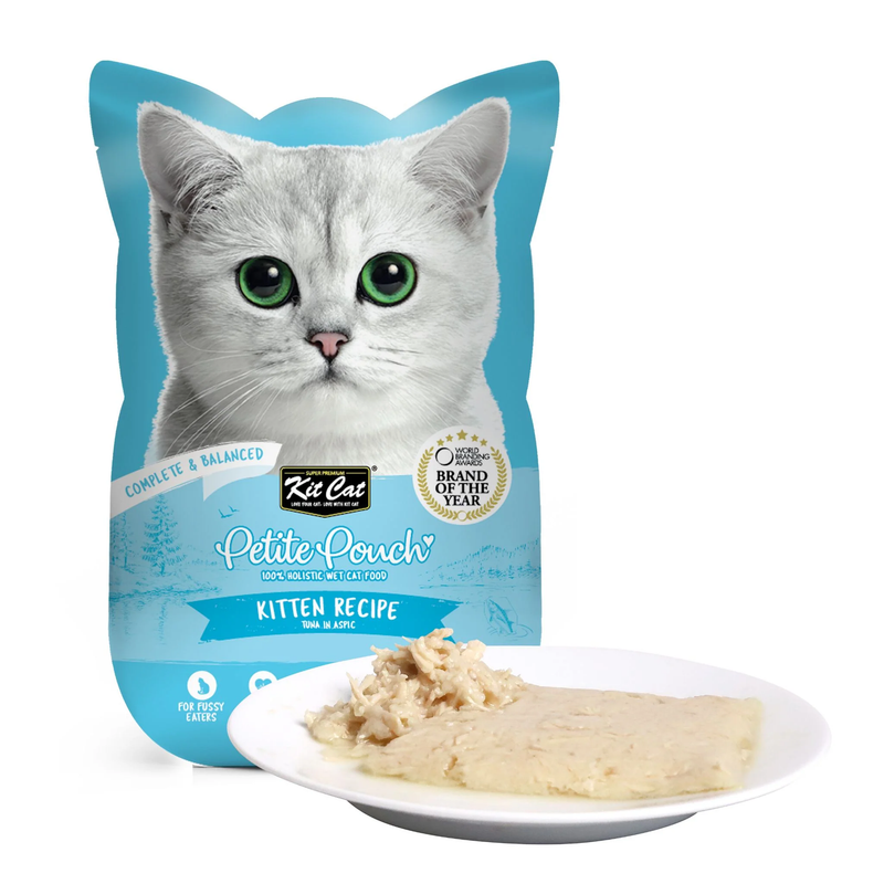 Kit Cat Petite Pouch Complete Balanced Wet Cat Food Kitten Tuna in Aspic 70g (Expiry: April 2026)