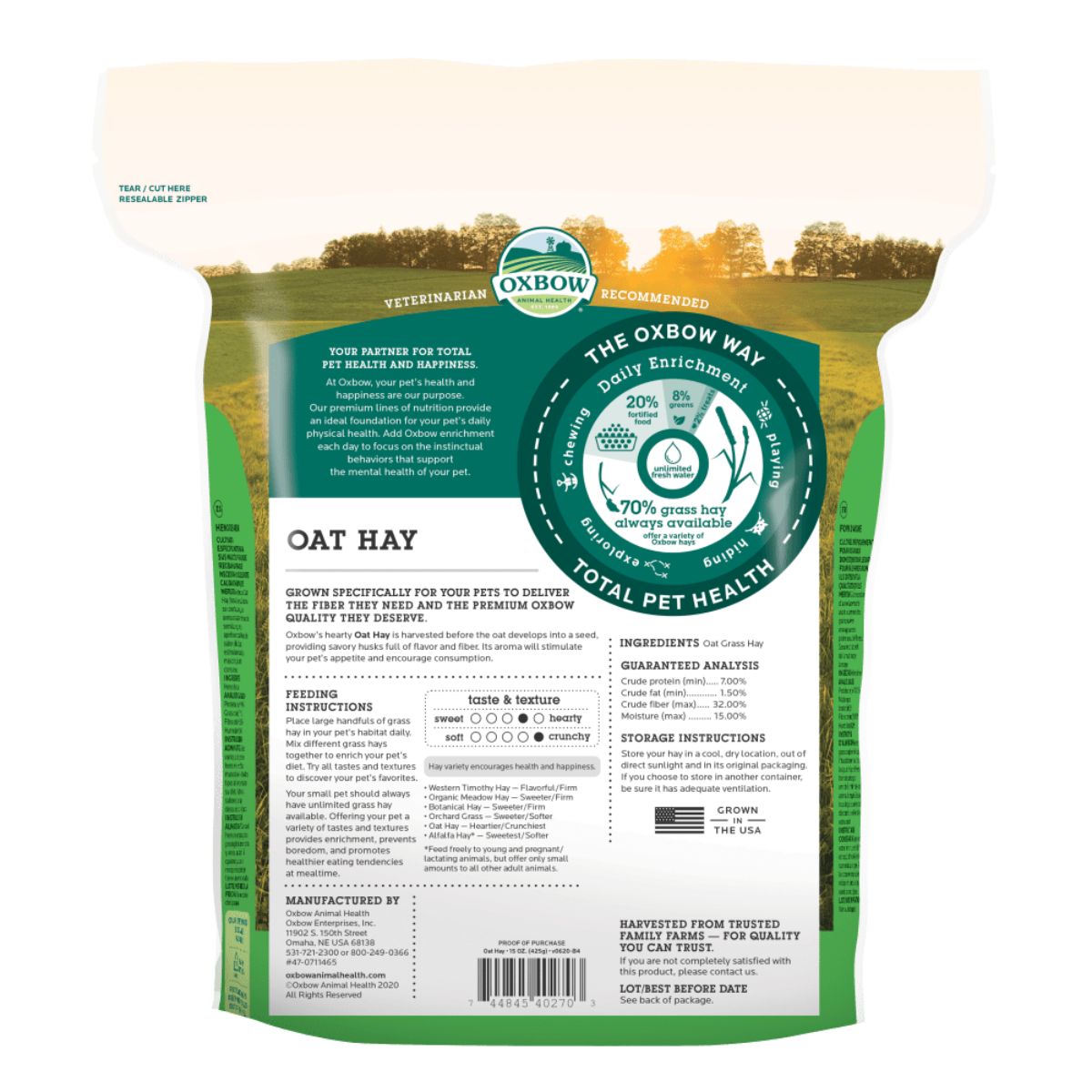 OXBOW Oat Hay gm Orange Pet Nutrition