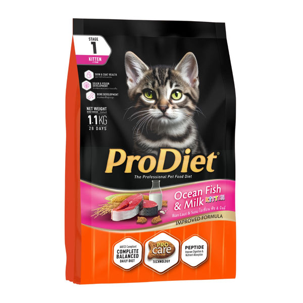 ProDiet Kitten Ocean Fish Milk Cat Food Orange Pet Nutrition