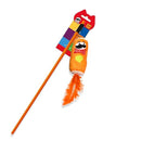 EOLO Plush Cat Toy Stick with Feather Tail | Interactive Teaser Wand for Cats | Soft, Safe & Engaging Playtime Toy