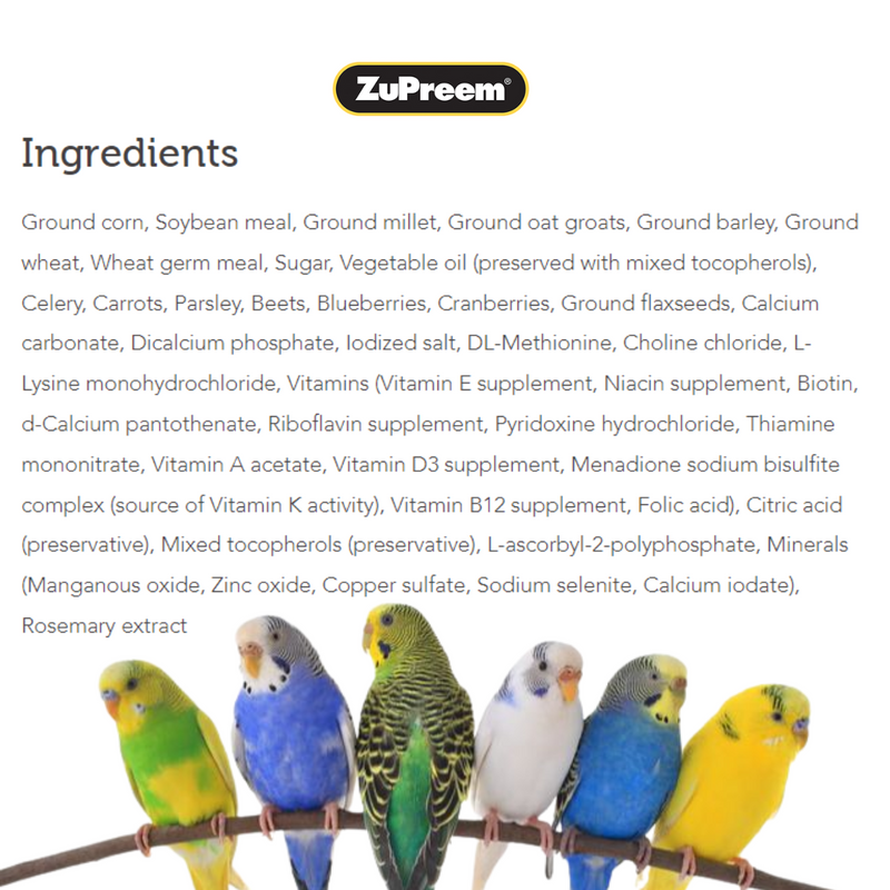 ZuPreem NutBlend Flavor With Natural Nut Flavour Medium Bird Food 907-gm