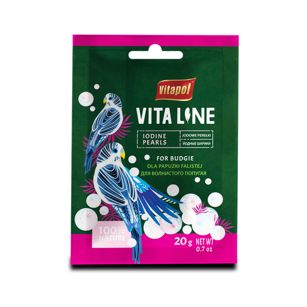 Vitapol Vitaline Feed Supplement Iodine Pearls for Budgerigars 20g