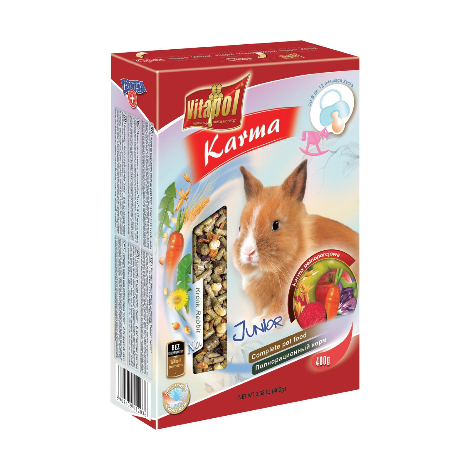 Vitapol Complete Junior Food For Young Rabbits 400g - Orange Pet Nutrition
